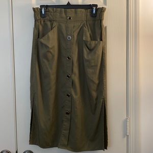 Marc New York olive green midi skirt